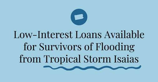 Low-Interest Loans For Survivors Of Flooding For Tropical Storm Isaias